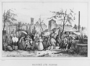Le Marché aux Fleurs à Paris, 1834 - Victor Adam